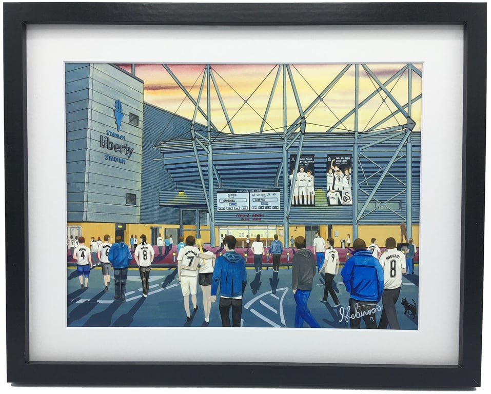 Swansea City F.C, Liberty Stadium, High Quality Framed Football Art Print.