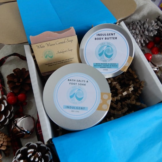 Bath Bliss gift box - postage included - body, butter, bath salts, natural soap