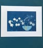 Kintsugi Botanical Cyanotype Art, Original Art, Japanese themed Artwork - Image 1