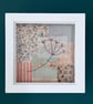 Hand Embroidered Tea Dyed Framed Botanical Textile Art Picture