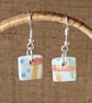 Handmade ceramic earrings square  - Image 1