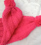 Child's Super Chunky Pink Wide Rib Scarf with Pom Pom, Children's Scarf - Image 2