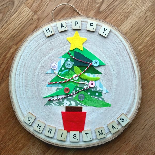 Christmas tree hanging decoration - happy Christmas