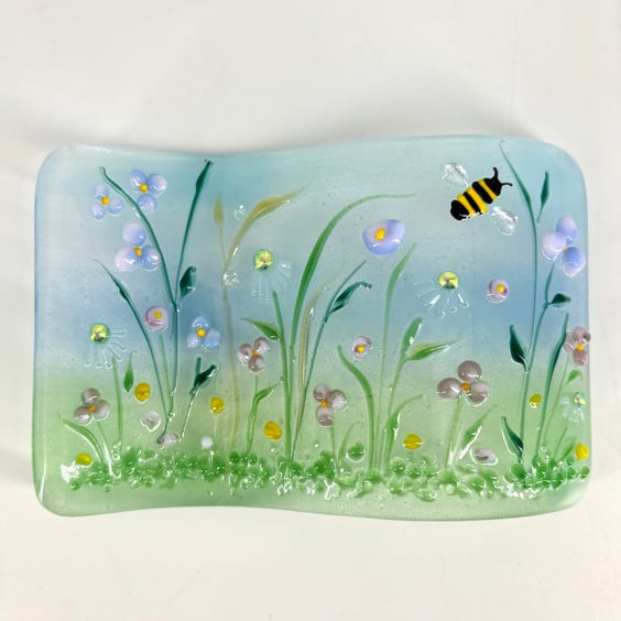 Glass Meadow  S-shape Panel with Lamp Work Detail