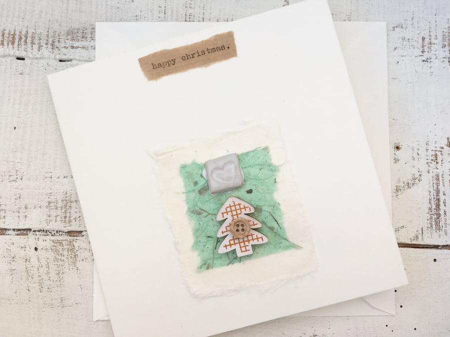 Handmade christmas card, bespoke Gift card, one off design, greetings card