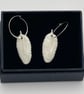 Porcelain white feather earrings - Image 2
