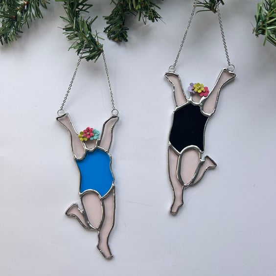 Fun, Fantastic, Jumping Wild Swimmer in floral cap