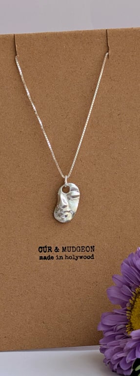 Fine Silver Abstract Face Fragment Pendant Necklace