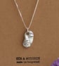 Fine Silver Abstract Face Fragment Pendant Necklace