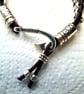 Leather Spacer  black burgundy silver Bracelet Handmade - Image 9