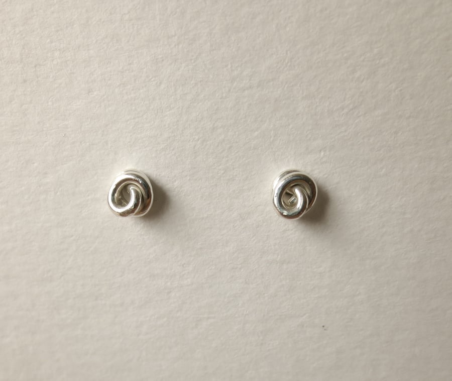 Silver small knot stud earrings -  made to order for you!