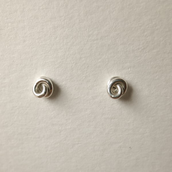Silver small knot stud earrings -  made to order for you!