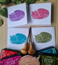 4 sleeping fox notecards thank you cards handprinted art - Image 2