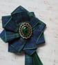Regency Tartan Jewel Hair Clip – Scottish Tartan Ruffle & Ribbon - Image 3