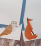 Snowy Fox and Barn Owl Gift Notes - Image 1