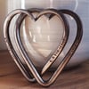 11th Year Anniversary Interlinked Love Hearts Steel Wedding Personalized