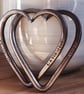 11th Year Anniversary Interlinked Love Hearts Steel Wedding Personalized