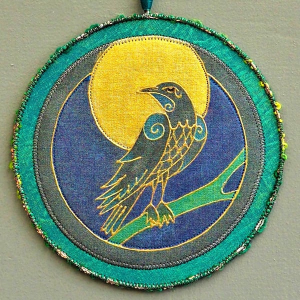 RPM009 - Raven That Stole the Sun Mandala Wall Hanging-17.5cm diameter