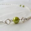 Chartreuse green and silver necklace - Sale item!
