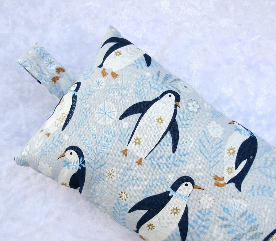 Keyboard wrist support, wrist rest, made from cotton, penguins
