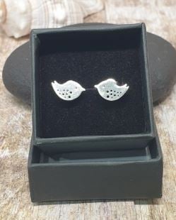 Sterling Silver 925 Birds Stud Earrings