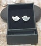 Sterling Silver 925 Birds Stud Earrings