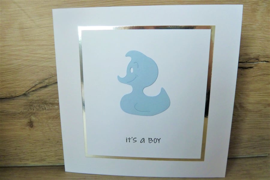 blue duck baby boy card