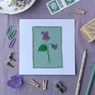 Embroidered Violet General Greeting Card