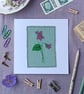 Embroidered Violet General Greeting Card - Image 1