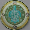 TMP002 - Turtle Moon Mandala - Olive Green - Turquoise - Silver