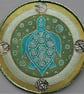 TMP002 - Turtle Moon Mandala - Olive Green - Turquoise - Silver