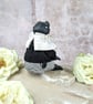 'Rospo', a black porcelain and textile frog imp. - Image 10