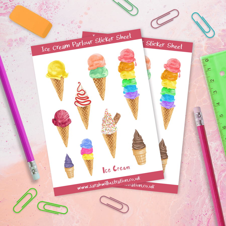 Ice Cream Parlour Sticker Sheet