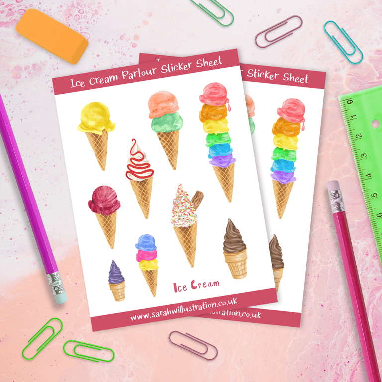 Ice Cream Parlour Sticker Sheet