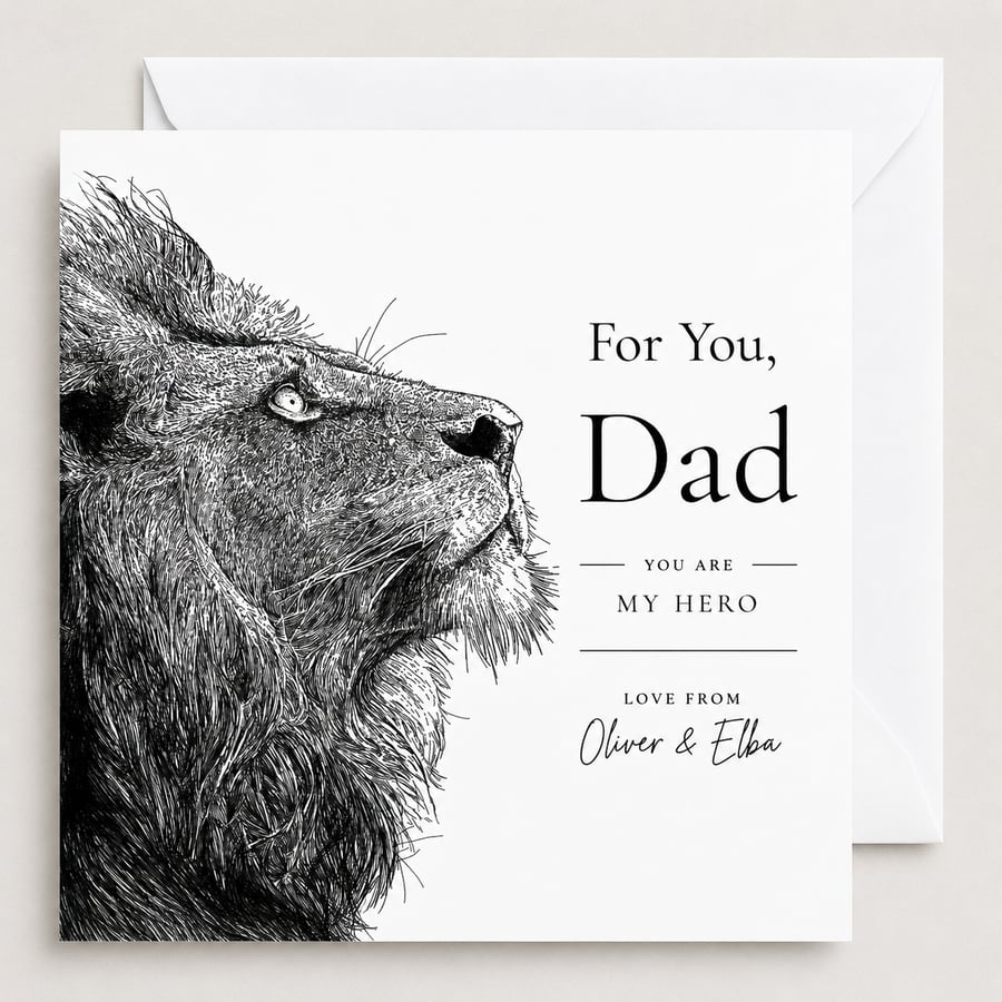 Personalised Lion Father's Day Card