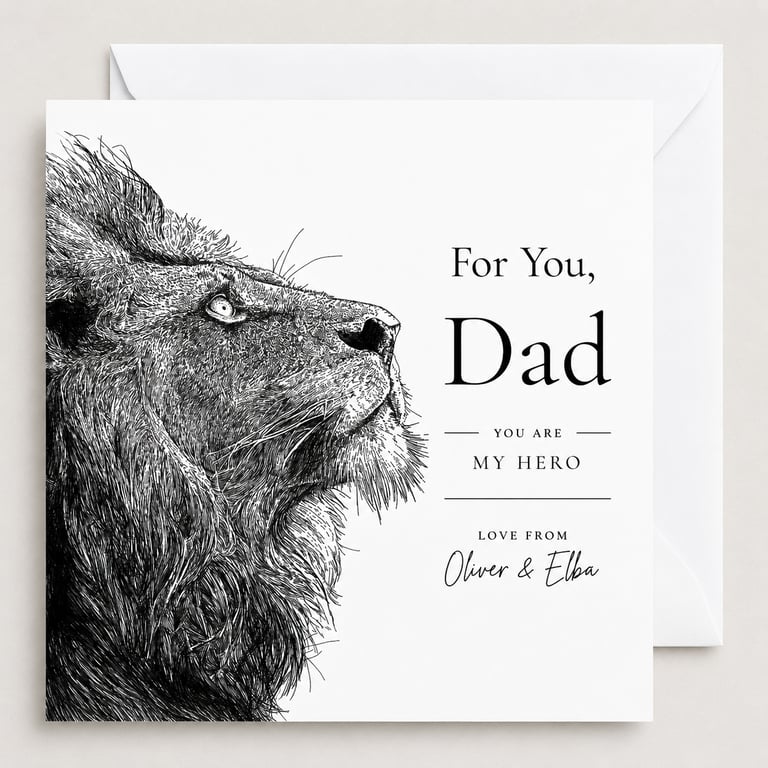 Personalised Lion Father's Day Card