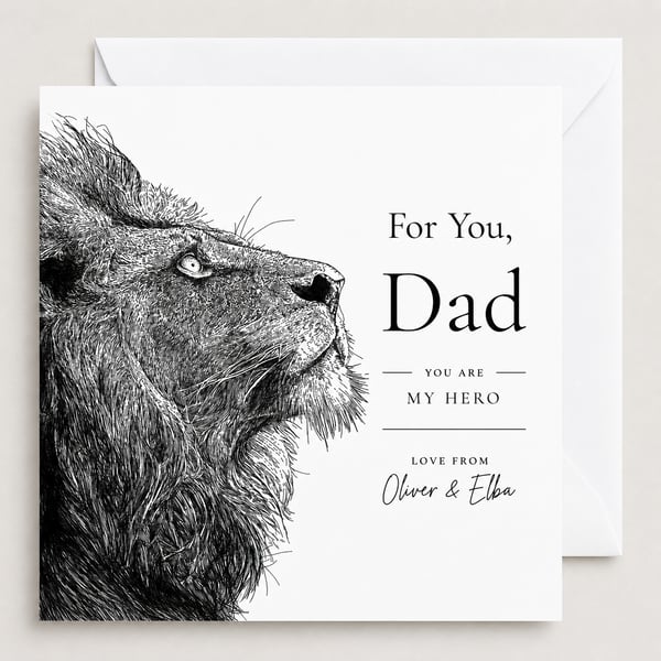 Personalised Lion Father's Day Card