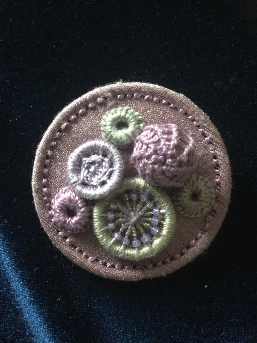 Dorset Button Medley Brooch, Lilac