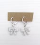 Silver Glitter bow earrings, stud or huggie hoops - Image 3