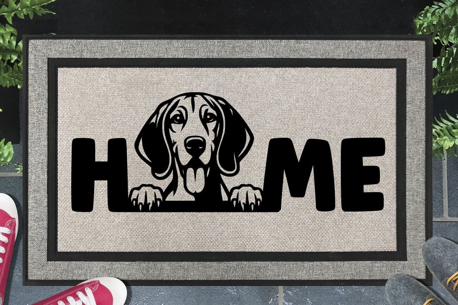 Black & Tan Coonhound Home Door Mat No.1 - All Weather Doormat - 45x70cm 