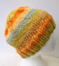 Ombre mustard yellow chunky beanie hat for an adult - Image 4