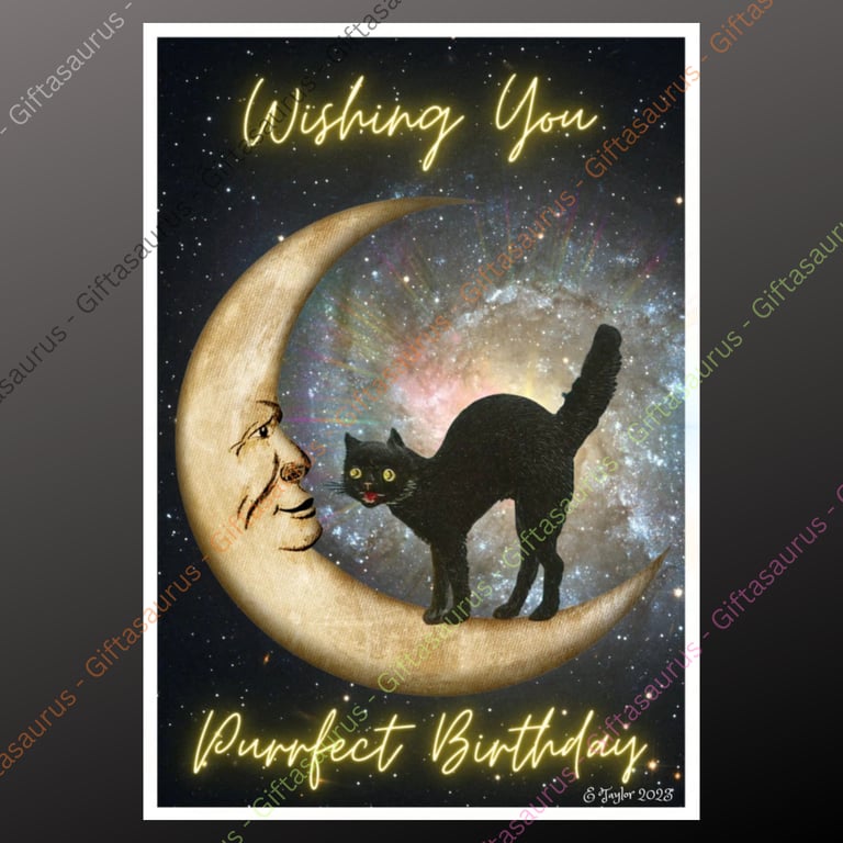 Personalised Birthday Card Plantable Seeded Wiccan Pagan Witch Witchy Black Cat
