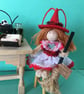 Witch Doll Hanging Decoration, Red And White, Witch Core, Halloween Decoration