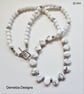 Howlite, White Onyx Silver Plated Necklace - Image 4