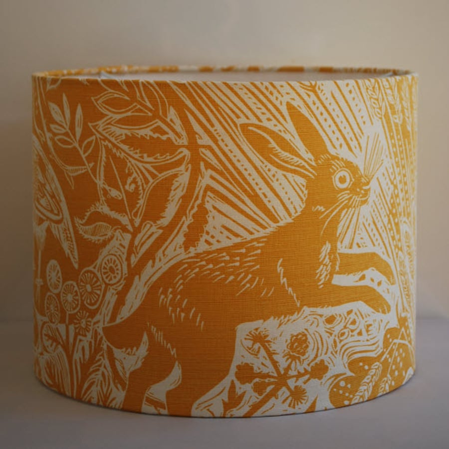 Harvest Hare Drum Lampshade