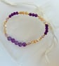 Amethyst & Mother Of Pearl Bracelet With Swarovski Crystals - Handmade In Devon. - Image 10