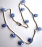 Beautiful Hand Dyed Blue Button Necklace - UK Free Post - Image 1