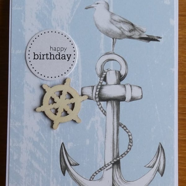 Gull & Anchor Birthday Card