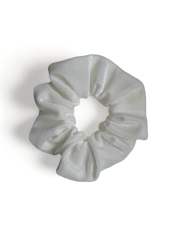 Ivory Velvet Scrunchie - Large