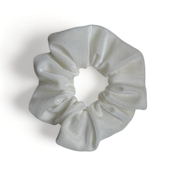 Ivory Velvet Scrunchie - Large